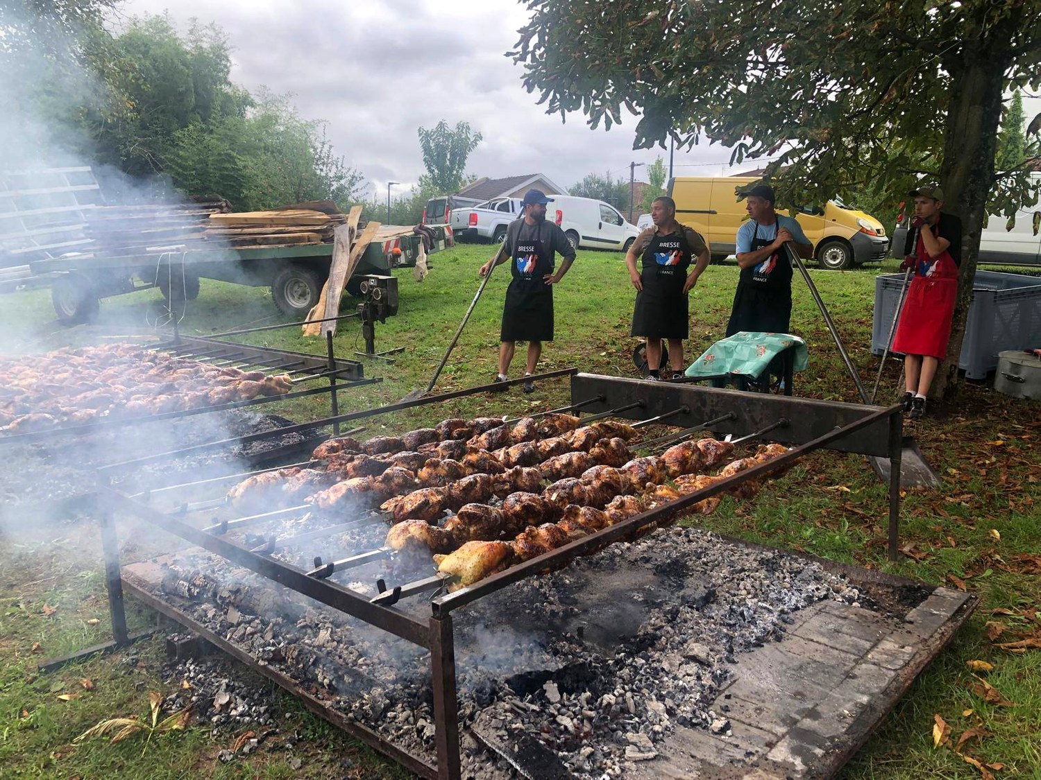 Poulet de Bresse AOP cuit à la broche